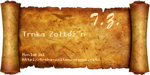 Trnka Zoltán névjegykártya